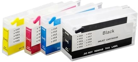 EHxCUF 4PCS Set Nachfüllbarer leerer Patrone Kein Chip arbeitet mit 953 954 955 952 kompatibel Kompatibel mit OfficeJet Pro 8730 8740 8735 8715 Drucker