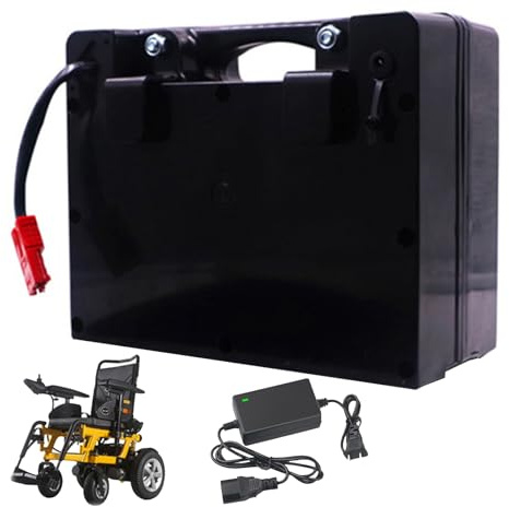 WSDAV Batteria per Sedia a rotelle 24V 24V 10Ah 12Ah 15Ah 18Ah 20Ah 25Ah 30Ah 35Ah 40Ah 45Ah 50Ah con Caricabatterie per Motore 0-1200W,24v10ah