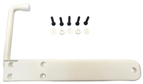 Arrêt persien piémont 2 pièces blanc | Butoir universel ABS avec bras extensible | Ressort en acier inoxydable | Réversible droit/gauche | vis et bouchons inclus | Résistant | Montage extérieur | FP14