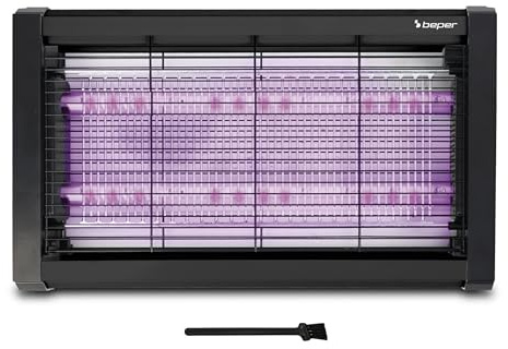 BEPER P206ZAN050 Zanzariera Elettrica LED UV, Lampada Antizanzare Elettrica, Elimina Insetti Volanti con Scarica 2000V, Appendibile o da Tavolo, Senza Chimici