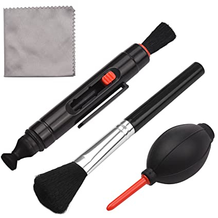 Xixian 4-Piece Camera Lens Cleaning Kit with Blower, Pen, Brush & Microfiber Cloth