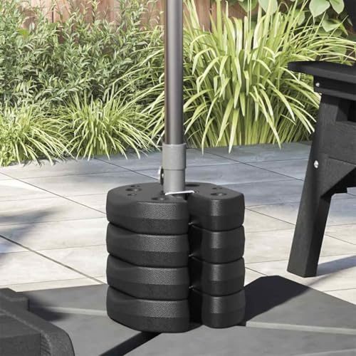 Runheo Pesi per gazebo in cemento, nero, 4 pezzi, 220 x 50 mm, stabile, per fissare gazebo e tende da sole all'aperto, in caso di vento, giardino, balcone, terrazza, campeggio