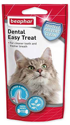 Beaphar | Dental Easy Treats | Tasty Dental Care For Cats | For Cleaner Teeth & Fresher Breath | 35g pack