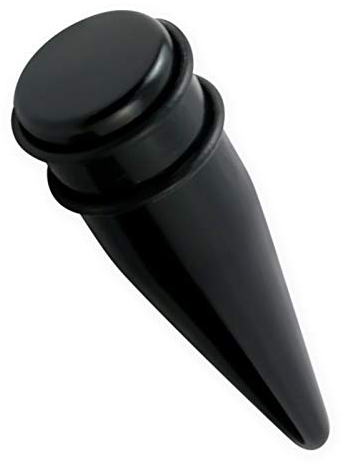 Fly Style Piercing Ohr Expander aus Acryl - Dehnstab Dehnstift Dehnungsstab Dehnungsstift Dehnsichel, Grösse:10 mm, Farbwahl:schwarz