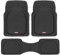 Motor Trend 923-BK Black FlexTough Contour Liners-Deep Dish Heavy Duty Rubber Floor Mats for Car SUV Truck & Van-All Weather Protection, Universal Trim to Fit