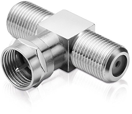 PerfectHD F-Adapter SAT TV Verbinder Kupplung Splitter T-Stück F-Stecker 2X F-Buchse