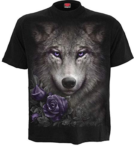 Spiral Wolf Roses Männer T-Shirt schwarz Gothic, Horror, Rockwear