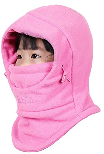 Azarxis Cagoule Enfant Cache Cou Bonnet Enfant Chapeau Ski Écharpe Hiver Balaclava Chaude Tour de Cou Cache Oreilles pour Garçon Fille Sport (FR/ES, Alpha/Lettres, Taille Unique, Rose pêche)