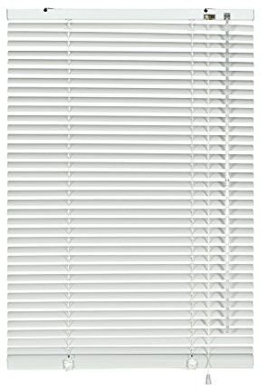 Deco Company Persiana de Aluminio con Pinzas 85 x 175 cm, Protección Solar y Privacidad, Montaje Incluido, Blanco