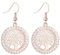 Gold Plated Women’s Dangle Earring, Celtic Tree of Life Drop Earring for Girls Anti-allergy Earring Shining Rhinestone (Rose Gold)