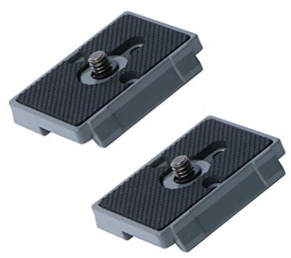 Quick Release Plate 1/4 Screw Compatible with Manfrotto 200PL-14 322RC2 324RC2 488RC2 496RC2 Camera Tripod Head (Pack of 2)