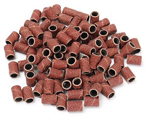 PROFICO 50 Stück Schleifhülsen Schleifbänder Schleifkappen 80 Körnung Schleifkappe Schleifband Nagelfräser Aufsatz für Nageldesign Nagelpflege Nagelkunst für Maniküre Pediküre Acrylnägel Gelnägel