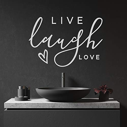 V102 Wandtattoo Live Laugh Love, inspirierendes Zitat, für Schlafzimmer, Vinyl, modernes Dekor, Geschenk, 30 x 20 cm