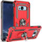 Fetrim Custodia per Galaxy S8 Plus, Cover PC TPU Cassa Shell Supporto di Anello Rotante Case per Samsung Galaxy S8 Plus Rosso
