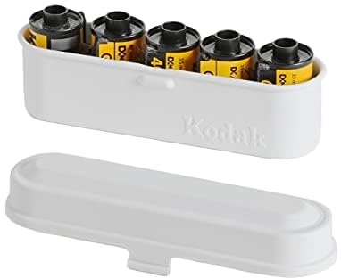 KODAK Film Case Filmkoffer – für 5 Rollen à 35 mm Folien – Kompaktes Retro-Stahlgehäuse zum Sortieren und Schützen von Filmrollen (weiß) (Folie ist Nicht im Lieferumfang enthalten)