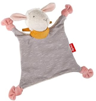 Sigikid Schnuffeltuch Schaf Schmusetuch Kuscheltuch Trösterchen ab Geburt | Baby Schnuffeltuch Schaf mit gesticktem Gesicht und 4 Knotenzipfeln – aus Teddyfleece, Plüsch, Jersey und Nicki zum Kuscheln