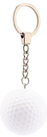 kcrygogo Echter Golfball mit Schlüsselanhänger, Taschenanhänger, Dekoration, weißer Golfball, Schlüsselanhänger für Team, Sport-Souvenir, Geschenke für Freunde, Weiss/opulenter Garten, 42.6cm