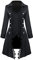 Feynman Giacca Steampunk, cappotto gotico con pizzo, barocco, vittoriano, tripetto, vintage, medievale, giacca, uniforme, nera, XL