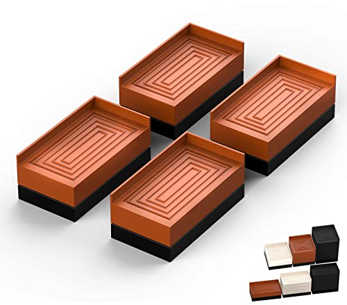 Furniture Risers, Tclouda Bed/Sofa/Desk/Table/Chair Leg/Fridge Lifts to 1.5, 3 and 4 in, Rectangle Adjustable Risers Blocks for Extenders, Heavy Duty Supports Up to 1300 Lbs, 1.5 in-Brown-Rectangle