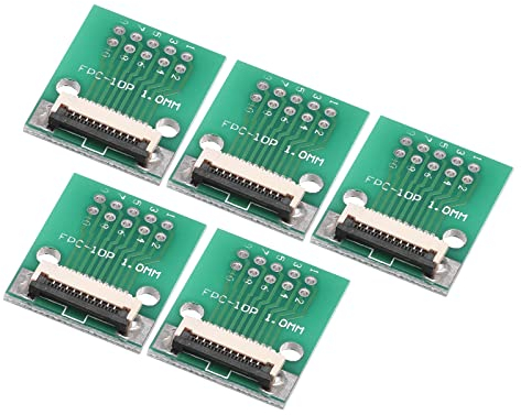 sourcing map 5 Stück FPC FFC Konverter Steckerplatine 10P 1.0mm auf Buchsenseite 0.5mm Rückseit auf DIP 2.54 mm für LCD 3D Drucker DVD TV Laptop Audio