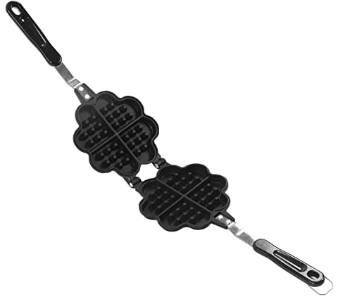 Waffle Maker, Double Sided Non Stick Waffle Iron Maker Machine Flower Heart Shape Waffle Baking Pan Aluminum Alloy Stove Top Waffle Maker Pan Waffle Making Mold for Snacks Breakfast