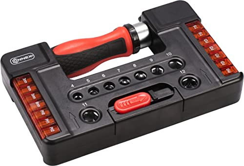 Connex Bit- und Steckschlüssel-Satz 38-teilig - Stabile Kunststoffbox - 1/4 Zoll - Inklusive Ratschenschraubendreher - Für Montage- & Schraubarbeiten/Stecknuss-Set/Bit-Set / COXB973938