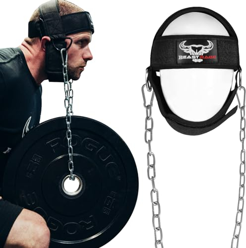 Beast Rage Head Arnés Ajustable D Gancho Cadena Neopreno Acolchado Para Ejercicio Fitness Gimnasio Diadema Cuello Entrenador Fuerza Levantamiento De Pesas Para Hombres Mujeres