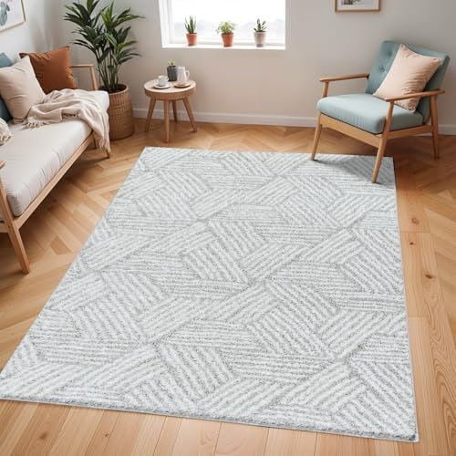 Livabliss Allie Kapan Shaggy Rug, Bedroom – 160x213 cm, Cream & Light Grey | Bedroom