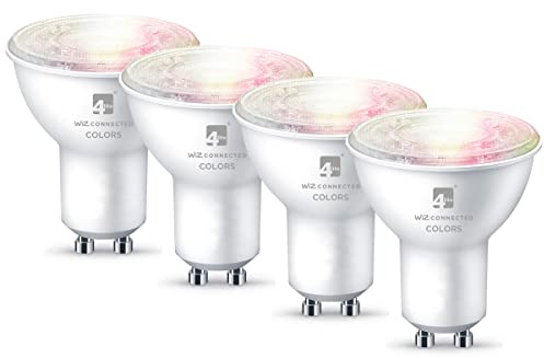 4lite Wiz Connected Dimmable Multicolour WiFi LED Smart Bulb - GU10, Pack of 4