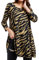 Enmain Women Tunic Tops UK Leopard Longline Tunics for Womens Three Quarter Sleeve Casual Ladies Tops Dressy Loose Fit Round Neck for Autumn Winter XL