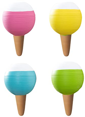 Paquete de 4 Pinchos de Riego Automático de Terracota, Globos de Riego para Plantas, Estacas Decorativas de Riego Automático de 430 Ml, Goteros de Riego Automático para Plantas en Macetas de(#1)