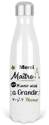Bouteille isotherme personnalisable merci maître | Gourde isotherme | Cadeau Maître | Cadeau fin d'année