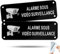 Goodvia Adhésif Video Surveillance Aluminium Brossé - Alarme Sous Vidéo Surveillance 150x50 mm Noir Vintage/2 pièces
