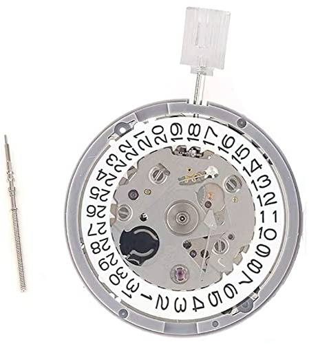 NH35 NH35A Uhrwerk Hohe Genauigkeit Mechanische Uhr Bewegung Datum bei 3 Datumsrad 24 Juwelen Automatische Selbstaufzug, Silberfarben und Weiß