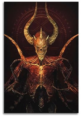 VZRSQZK Game Diablo 2 Mephisto Poster, dekoratives Gemälde, Leinwand, Wandposter und Kunstdruck, modernes Familienschlafzimmer, Dekoration, Poster, 50 x 75 cm