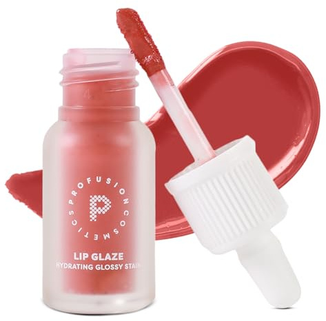 Profusion Cosmetics Lip Glaze Hydrating Glossy Stain, Moisturizing Tinted Lip Balm With Lightweight formula, Provides Pretty and Cute Design