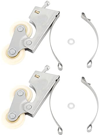 Wnvivi Lot de 2 Rouleaux de Porte Coulissante, Poulie de Garde-Robe en Acier Inoxydable avec Noyau en Cuivre, Roue Mobile de Porte Coulissante de Meuble pour Armoire de Placard(A2)