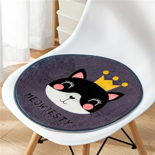 Herfair Sitzkissen Kinder, Runde Stuhlkissen Schule, Cartoon Tier Bodenkissen Kinder Stuhl Sitzpolster Sitz Auflage Kissen Kinderzimmer Deko (Stil G,43cm)