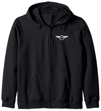 Pan Am Clipper Stewardess White Print Zip Hoodie