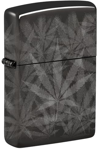 Zippo Sturmfeuerzeug - Cannabis, High Polish Black, Photo Image 360° - Nachfüllbar - Wiederverwendbar - Windfestes Design - Geschenkbox - Made in USA