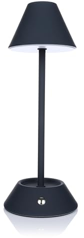 Nordstern Lampe de table LED à batterie Lampe de table rechargeable avec port USB-C Sans fil et à intensité variable avec 3 températures de couleur 3000 K-6000 K via inte, NS-59807