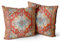 Snylcce 2er Set Boho Kissenbezüge Dekokissen 50 x 50 Samt Soft Kissenbezug Böhmischer Retro Ethno Dekorative Kissenhülle Zierkissenbezüge für Sofa Schlafzimmer Wohnzimmer Zuhause Dekoration Rot
