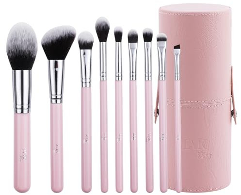 Set di 9 Pennelli Make-up con Custodia in Pelle | Pennelli Professionali