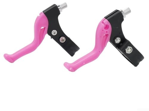 1 paio di leve freno in plastica sinistra e destra per bicicletta, manopole per bici da bambini, adatte per manubri di diametro 22 cm (rosa)