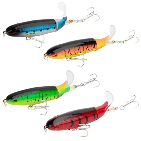 Angelköder, Kunstköder Angel-Köder Wobbler mit Drillingshaken, Fishing Lure Bait Fischköder 13g, Fischen Geschenke für Männer Hecht Barsch Zander (4 Stück)