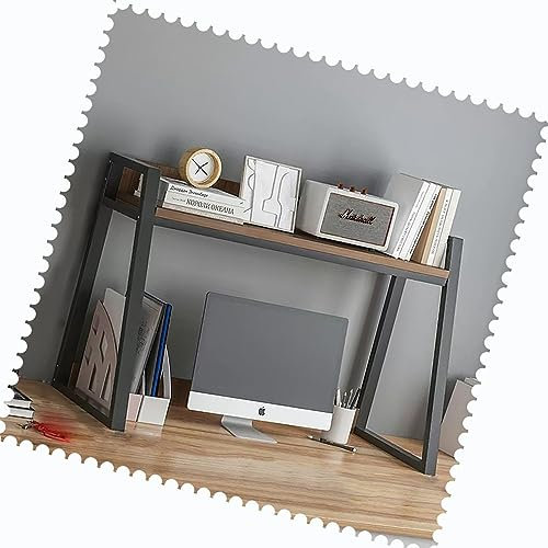Struttura in metallo nero, scala autoportante da scrivania, libreria, organizer per computer/ufficio/dormitorio, 76,2 x 101,6 cm, elegante decorazione per scrivania, 95 x 32 x 65 cm
