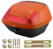 Motorradkoffer, universelles Motorrad-Topcase, wasserdichtes Motorrad-Heckcase mit Lichtern, Rückenlehnenschloss für Roller, Moped, Rückseite mit Rückenlehne, abschließbares Motorrad-Topcase Orange