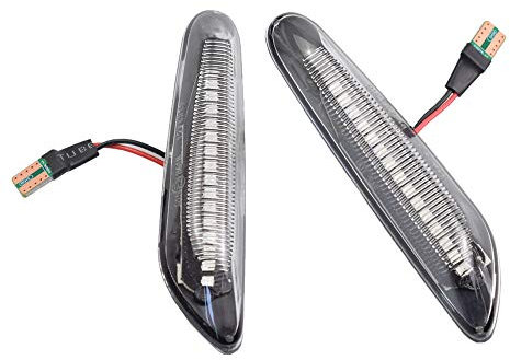 Yoegerery LED Dynamische Seitenblinker Bernstein Super Bright Canbus Sequentielle Repeater Lichter für B-MW 1 3 5er Serie E60 E61 E81 E82 E88 E46 E90 E91 E92 E93 X3 E83 X1 E84 (Transparent)