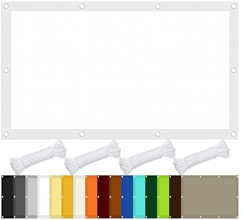 Sunsegel Rechteckig Wasserdicht 340 x 540 cm UV Schutz Windschutz Wetterbeständig Sonnensegel Balkon Regenschutz Leicht Und Haltbarkeit für Balkon Garten, Weiß