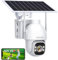 CAYVIS 2K 4G Camera Surveillance Exterieur sans Fil avec Carte Sim, Batterie 16000mAh Panneau Solaire 8W NO WiFi, 24/7 Enregistrement AOV, 2K PTZ Camera Solaire, Vision Nocturne 30 Mètres,IP66